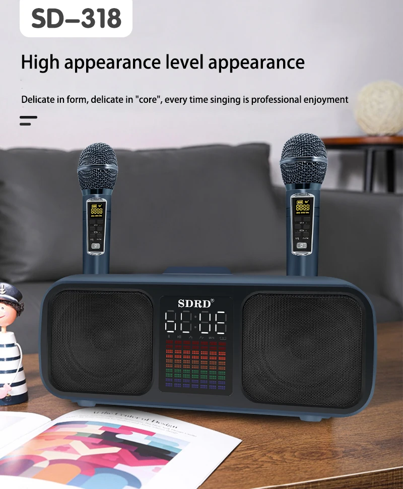 Sddrd Sd318 Bluetooth Speaker With Wireless Microphone Home Karaoke