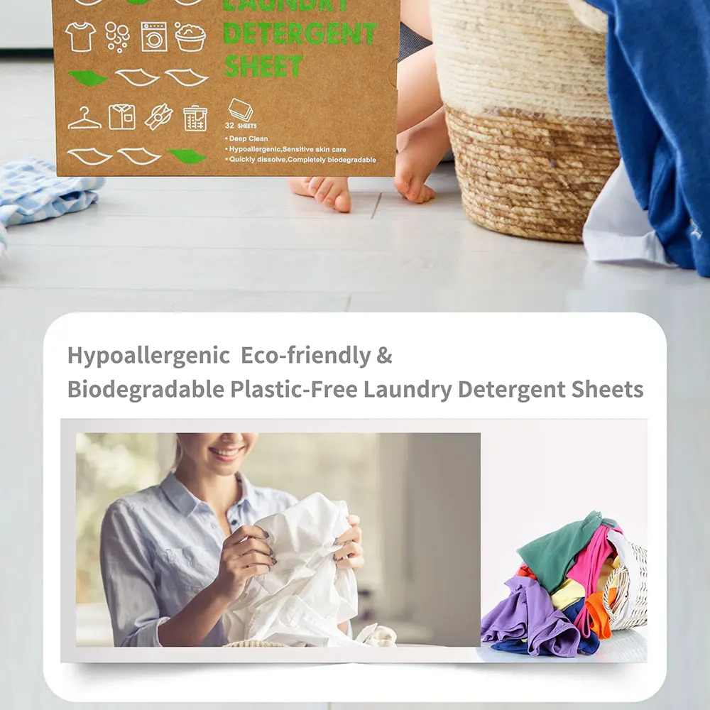 Detergent Laundry Sheet Biodegradable Natural Fragrance Laundry