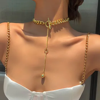 Fashion jewelry creative golden long pendant necklace