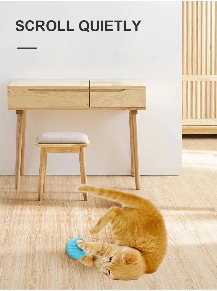 New Smart Electric Cat Ball Interactive Cat Toy Abs Silicone Material Sound Ball Auto Rotating