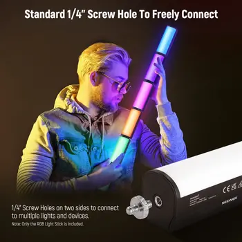 RGB Mini LED Video Light Stick Magnetic RGB Video Light Pocket Sized Mini Handheld Light Wand with 2500mAh Rechargeable Battery detail image