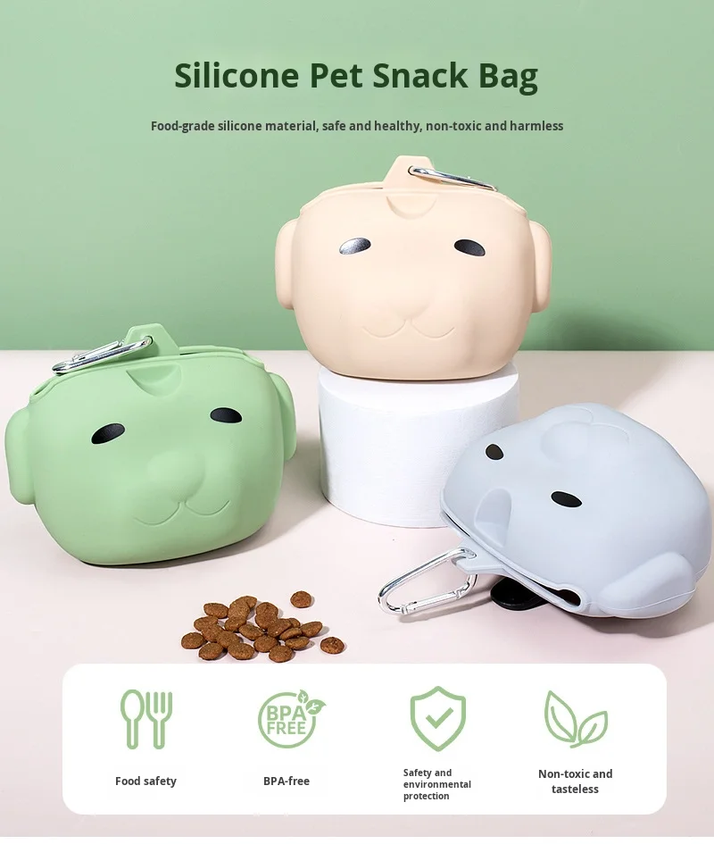 Durable Lightweight Silicone Dog Food Bag for Outdoor Use Magnetic Suction Hooks & Multifunctional Design-Food Grade Material details