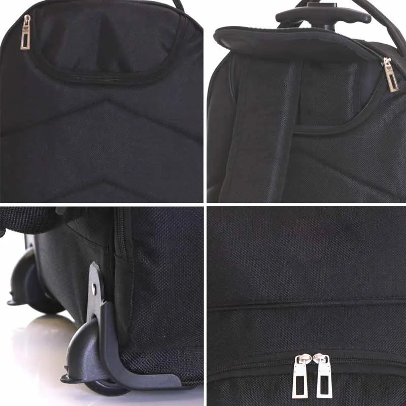 Wheeled Back Pack Suitcase Rolling Computer Bag Men's Travel Laptop Backpack with Trolley