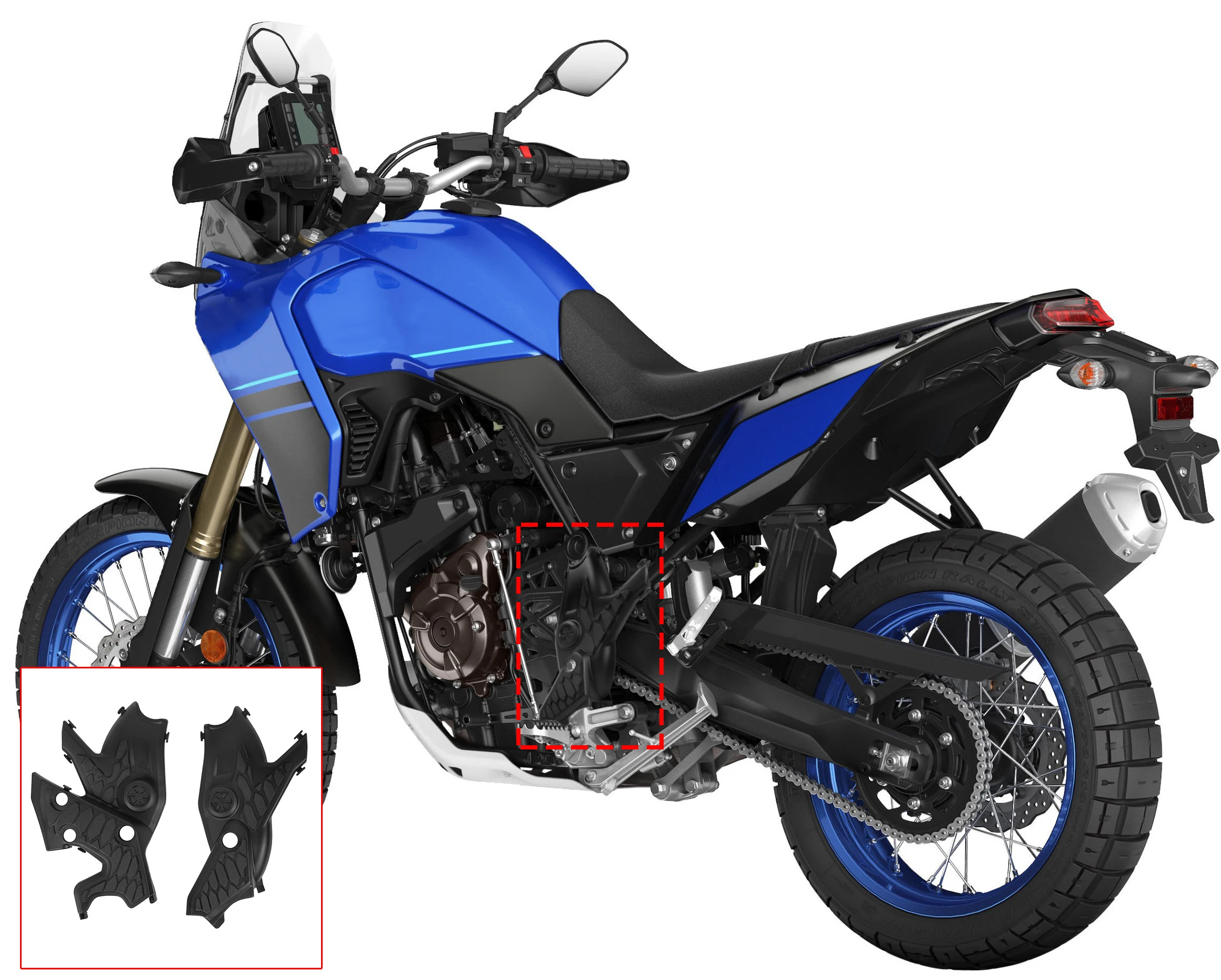 Xxun Motorcycle Side Frame Cover Panel Engine Fairing For Yamaha Tenere