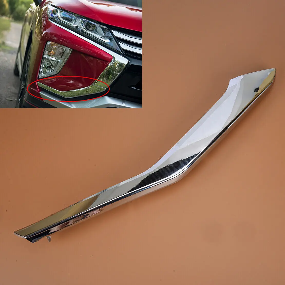 car front body kit front bumper lower molding strip trim for MITSUBISHI Eclipse cross 2018 2019 2020 2021