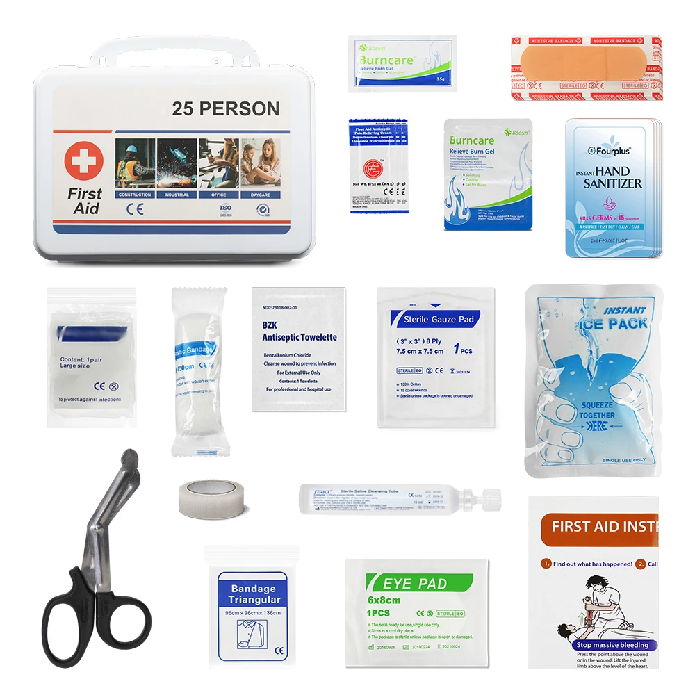 Custom Printed Small Plastic First Aid Kit Box Case For 100 People ...