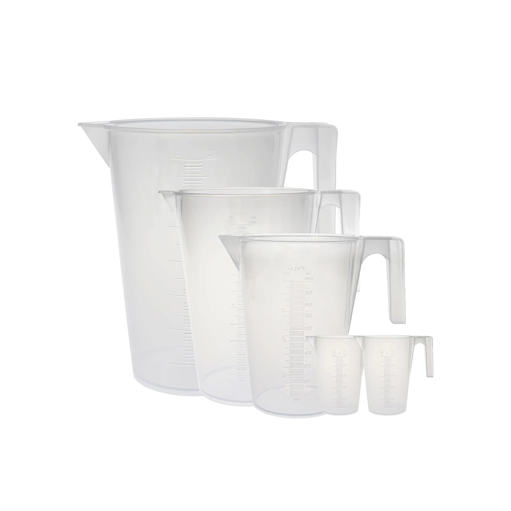 2 Liter Plastic Graduated Measuring and Mixing Pitcher, Aemygo Clear 1/2 Gallon Measuring Cups With Handle