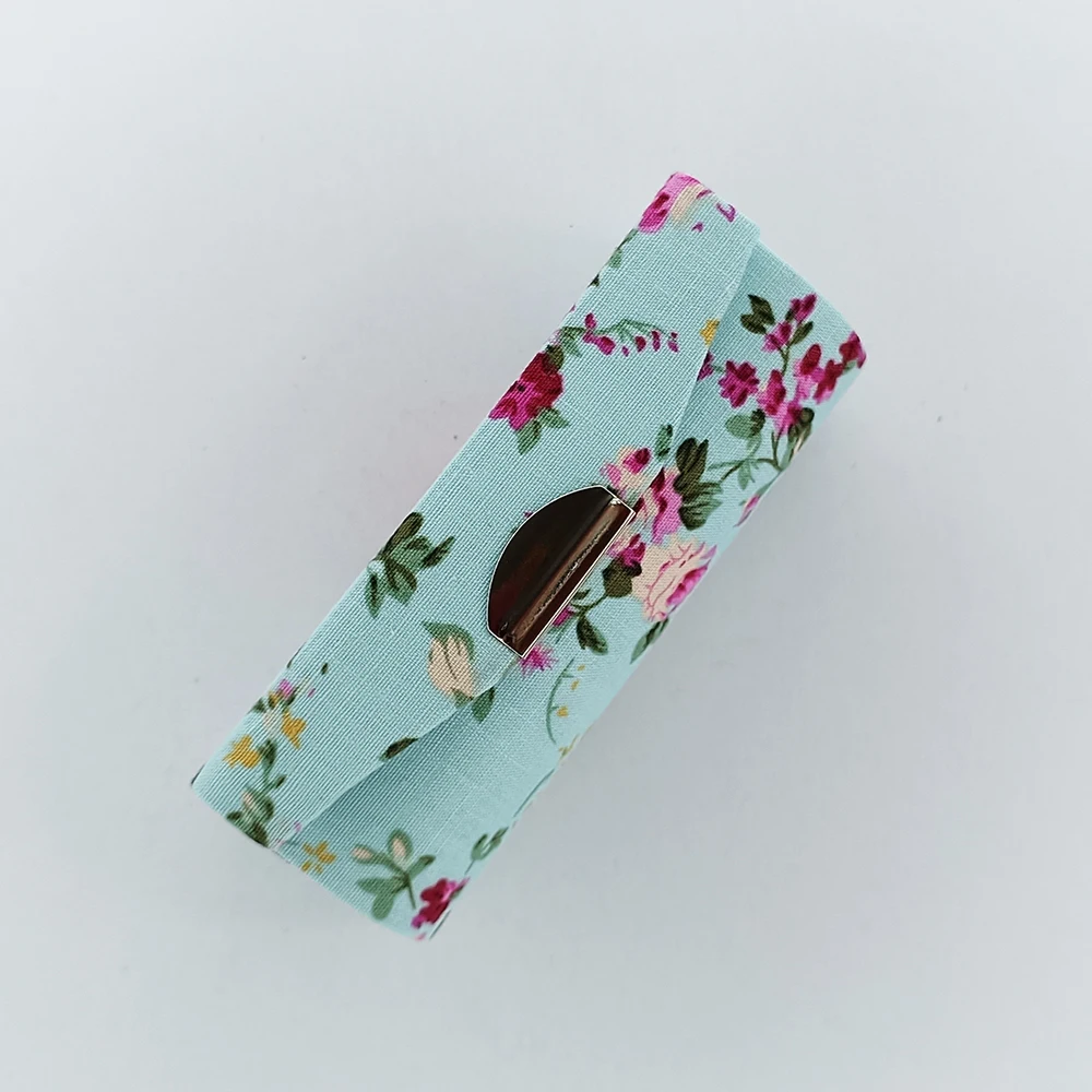 Women Floral Lipstick Case With Mirror Lipstick Holder For Purse Travel