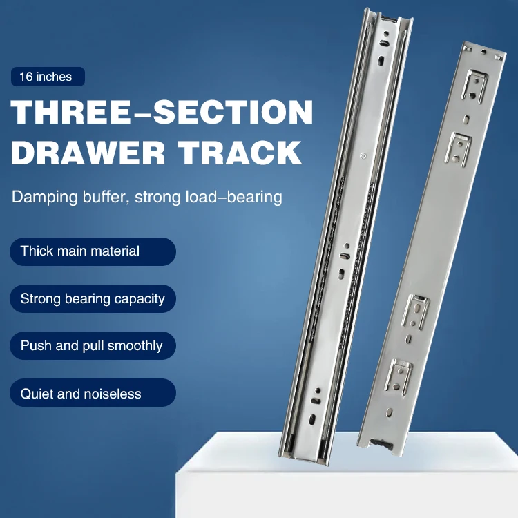 Ball Bearing Slide 45mm Drawer Guides Telescopic Slide Rails Drawer ...