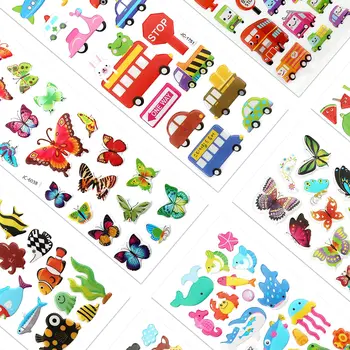 Customized Designs Colorful Waterproof Cute Aesthetic Variety 3D Puffy Stickers for Teens Girls Kids