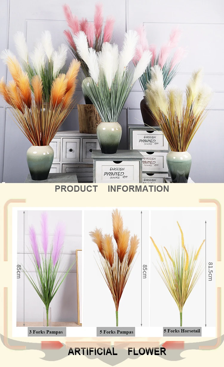 Artificial Pampas Grass Faux Pampas Wholesale Home Wedding Decoration