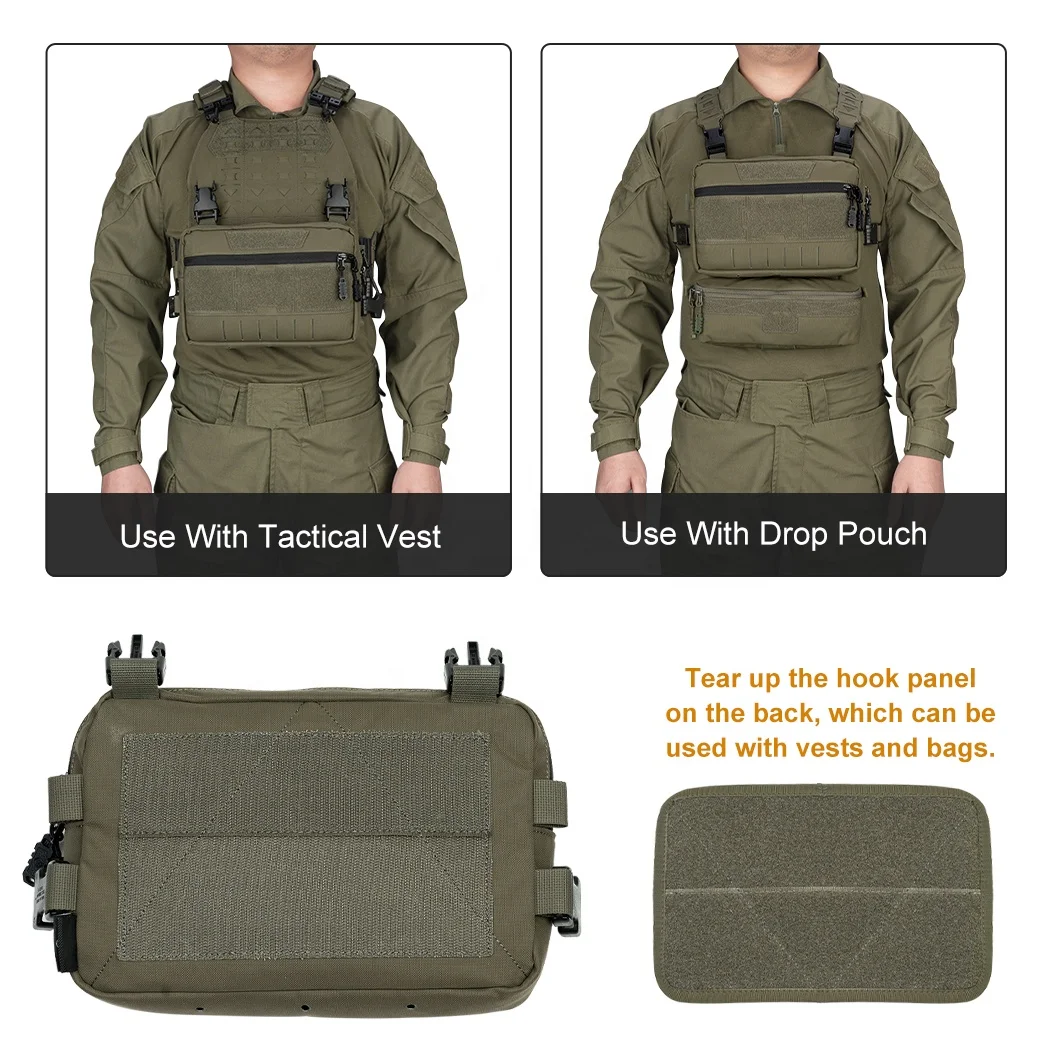 Pochette Tactique TOPTACPRO Admin Panel – Nylon 500D, Compatible MOLLE, Pour Gilet JPC2.0 AVS CPC, Multi-Camo Black