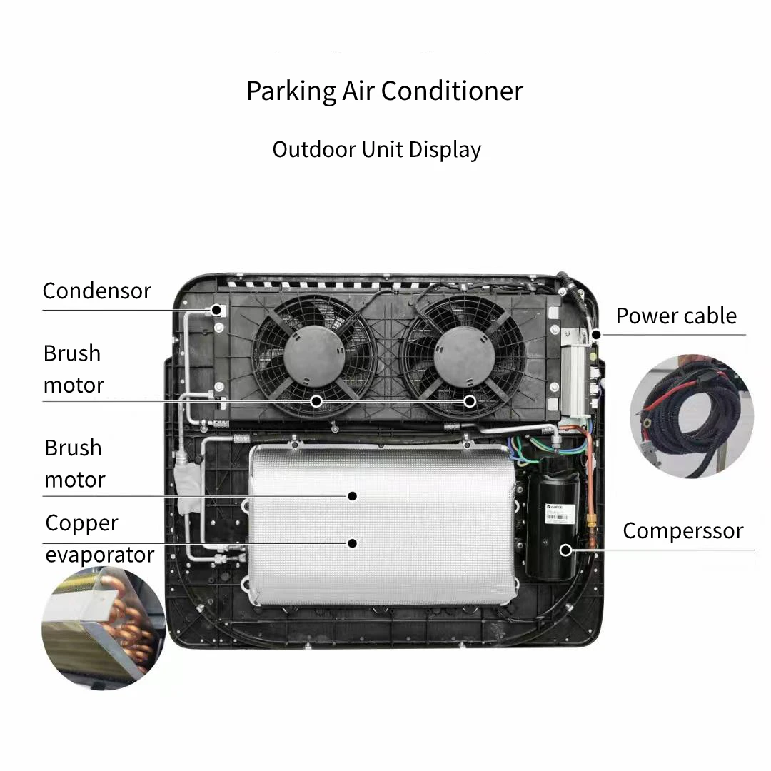12V/24V Backpack Parking Air Conditioner(图4) R134a brush motor DF