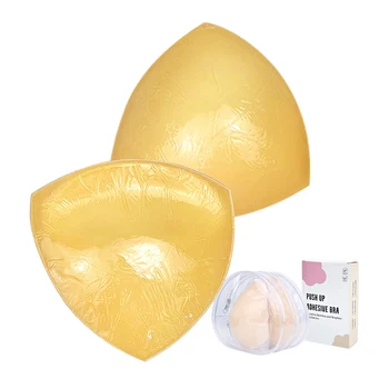INVISFEEL Insert Push up Boob Stick on Bra Invisible Silicone Bra Pad Double-sided Triangular Nipple Pad Padded Bras for Women