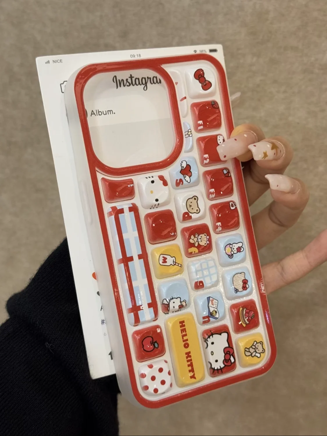 Cute 3D Cartoon Keyboard Phone Case for iPhone 15/14/13 Pro Max
