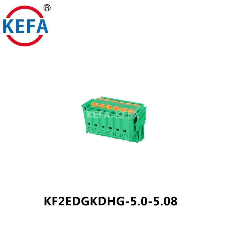 KF2EDGKDHG-5.0 مم/5.08 مم موصل كتلة طرفية نحاسية قابلة للتوصيل باللون الأخضر
