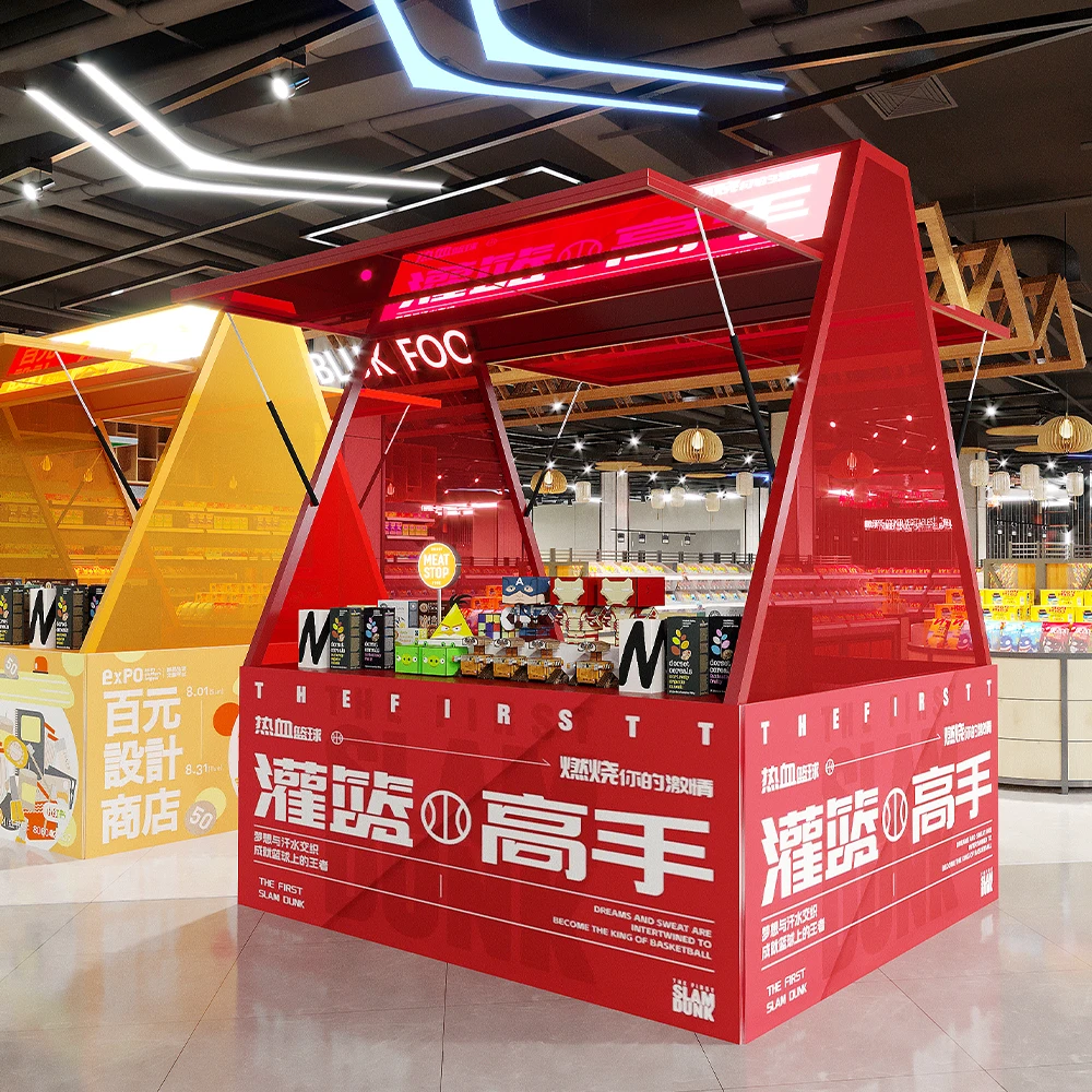 Enclosed Display Racks It Can Be Closed and Locked for Events and Food Festivals Event Tent Night Market Stall Shelf Kiosk Tent