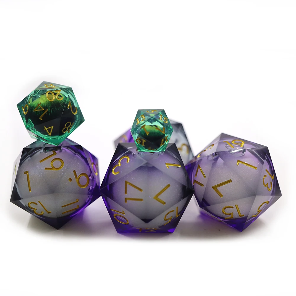 Oem Nag-uupang Mura Dice Dungeons and Dragons D20 50Mm Ulap na Pula ang Loob na Dice Jumbo Single Dice