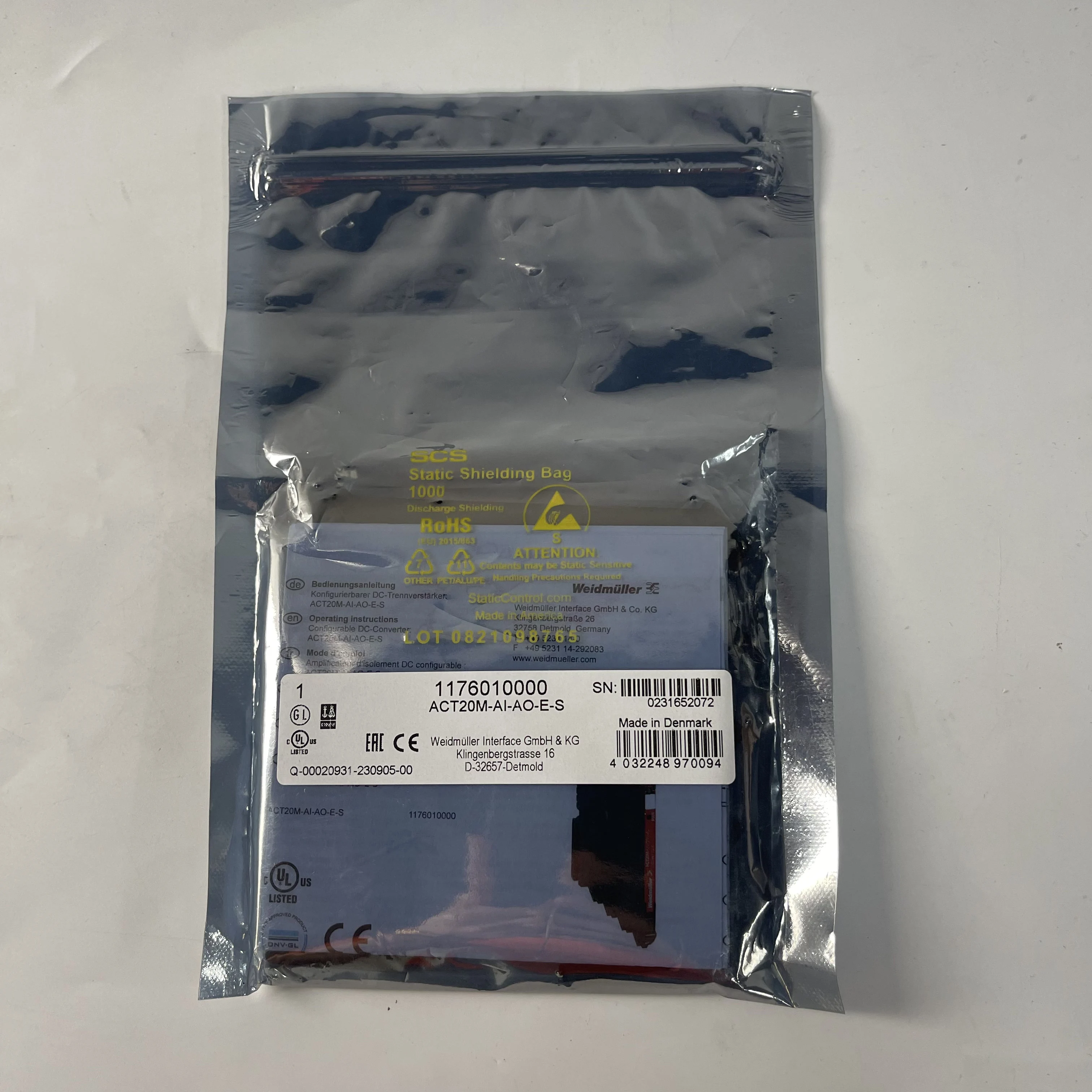 Weidmüller Analog Input/Output Module ACT20M-AI-AO-E-S 1176010000 