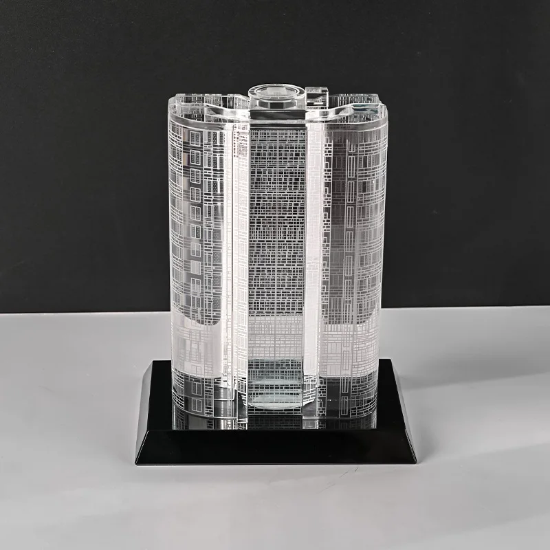 product luxury business custom table decoration crystal crafts model building 3d model creative souvenirs custom crystal model souvenir-6
