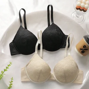 Bulk Sexy Women's Back Open Lace Wire Bra with Push-Up Feature Floral Pattern and Knitted Weave Charming Design