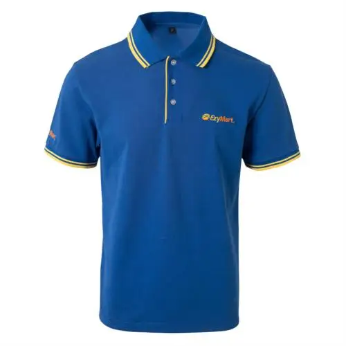 OEM Custom Design Embroidered Logo Staff Uniform Polo Shirt Cotton Pique Short Long Short Sleeve Uniform Polo T Shirt for Men