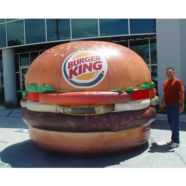 Custom PVC Hamburger  Food Model Balloon Giant Inflatable Hamburger Model for Outdoor Advertising