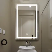 Smart bath wall mirrors with digital clock display  bathroom make up mirror with led lights