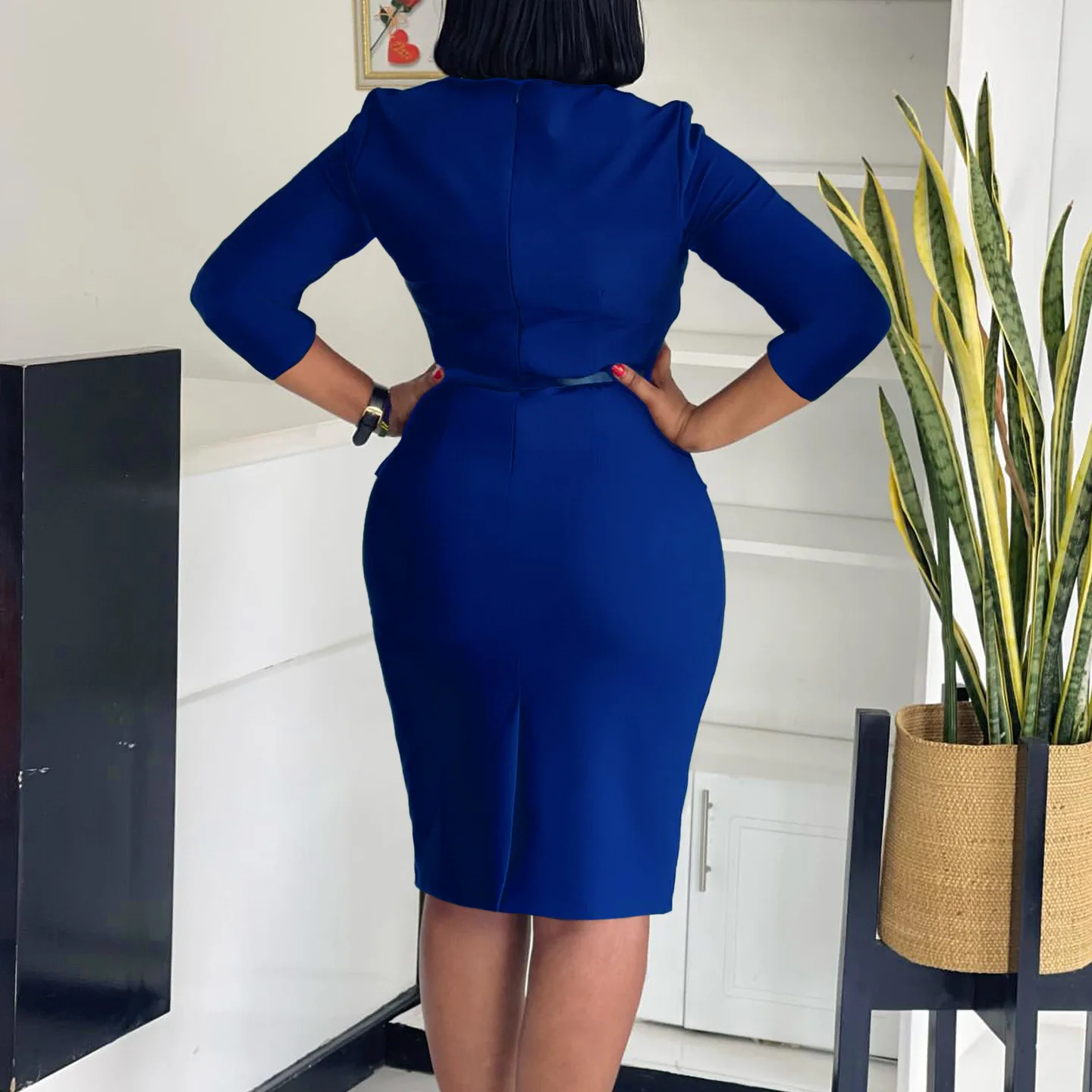 Wholesale Plus Size Career Official Dresses for Ladies Women Office Wear Business Dress Women Formal Work Dress