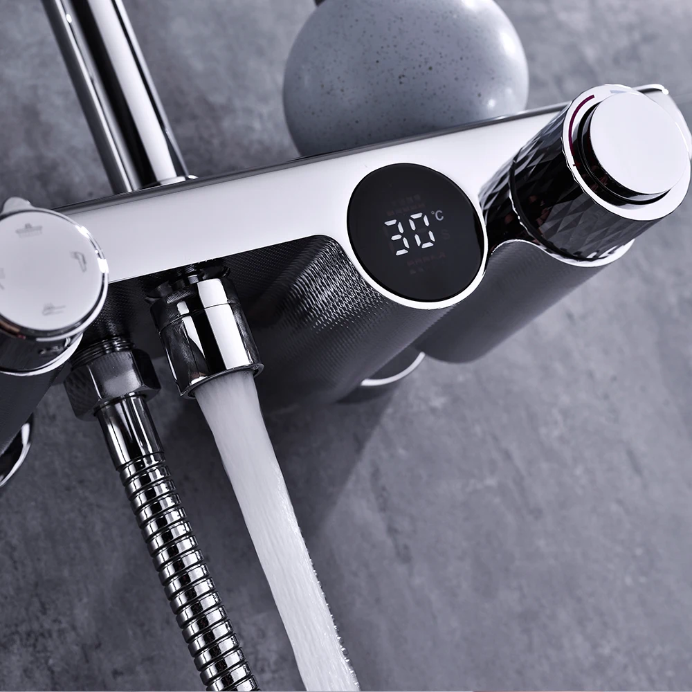 Интеллектуальные Смесители Для ванны и душа с регулируемой температурой цифровым дисплеем
