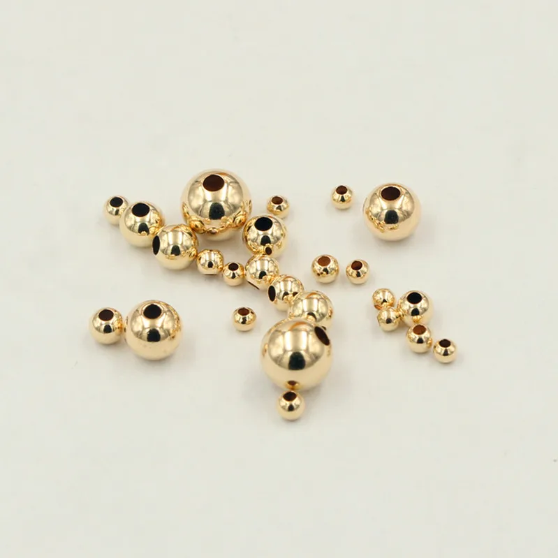 2.5mm Smooth Round Beads, 14K Gold Filled (50 Pieces)