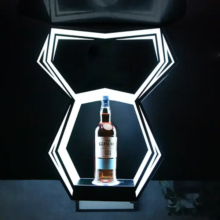 Custom Luminous Bottle Wine EL Label champagne Lighted  Led Bottle Presenter