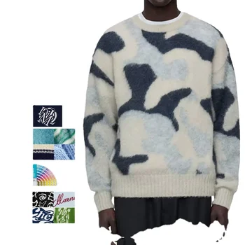 Competitive Price Custom Designer Winter Fashion Oversize Loose Casual Style Knit Wool Mohair Men Sweater