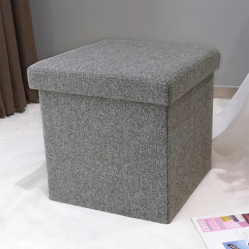2026 Hot Sale Storage Foldable Ottoman Folding Storage Ottoman Box Shoes Changing Stool