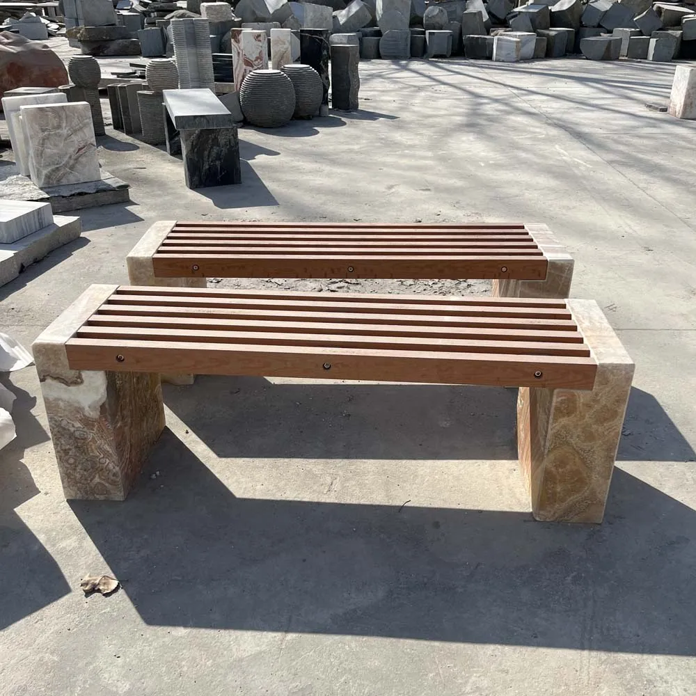 ベンチ 石 椅子 庭園用大理石石製ベンチ公園天然石椅子