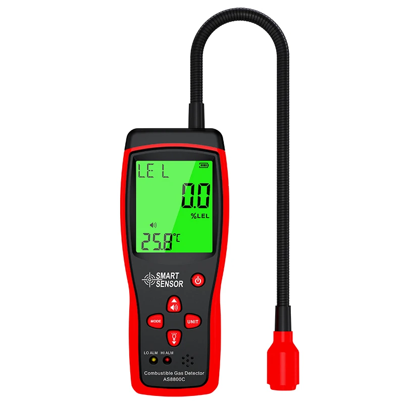 SMART SENSOR AS8800C Digital Gas Leak Detector CH4 Methane Combustible Gas Tester