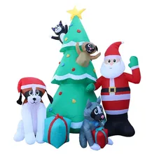 Nicro Xmas Dog Santa Christmas Tree Yard Pathway Blow Up Navidad Christmas Outdoor Decoration Inflatable Display