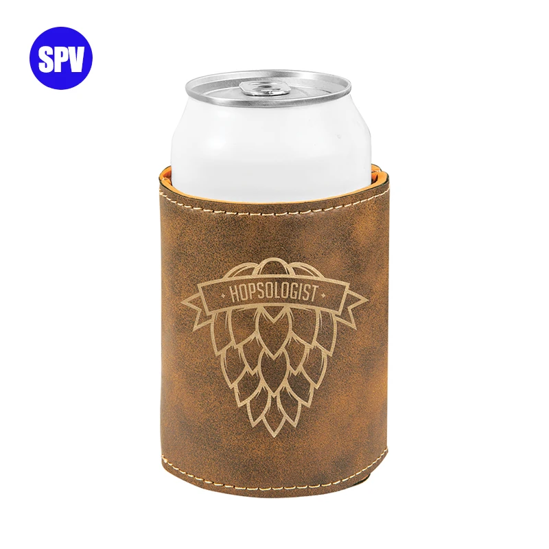 Laserable Leatherette 결혼식 호의 12oz 슬림 소다 음료 캔 맥주 Koozies 병 슬리브 맞춤형 절연 스키니 맥주 캔 쿨러 제조