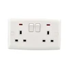Double 13A switched socket with neon