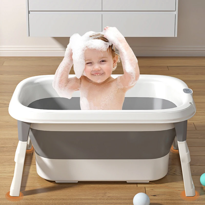 Wannuo Easy To Store Foldable Baby Bath Tub 65/75cm Portable Baby Bath Tub Plastic Bath Tub Baby With Temperature Sensor