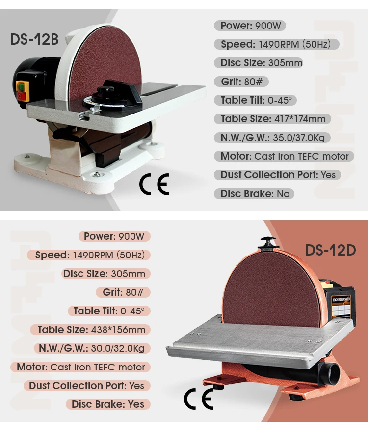 High quality 900w woodworking 12 inch disc sanding machine