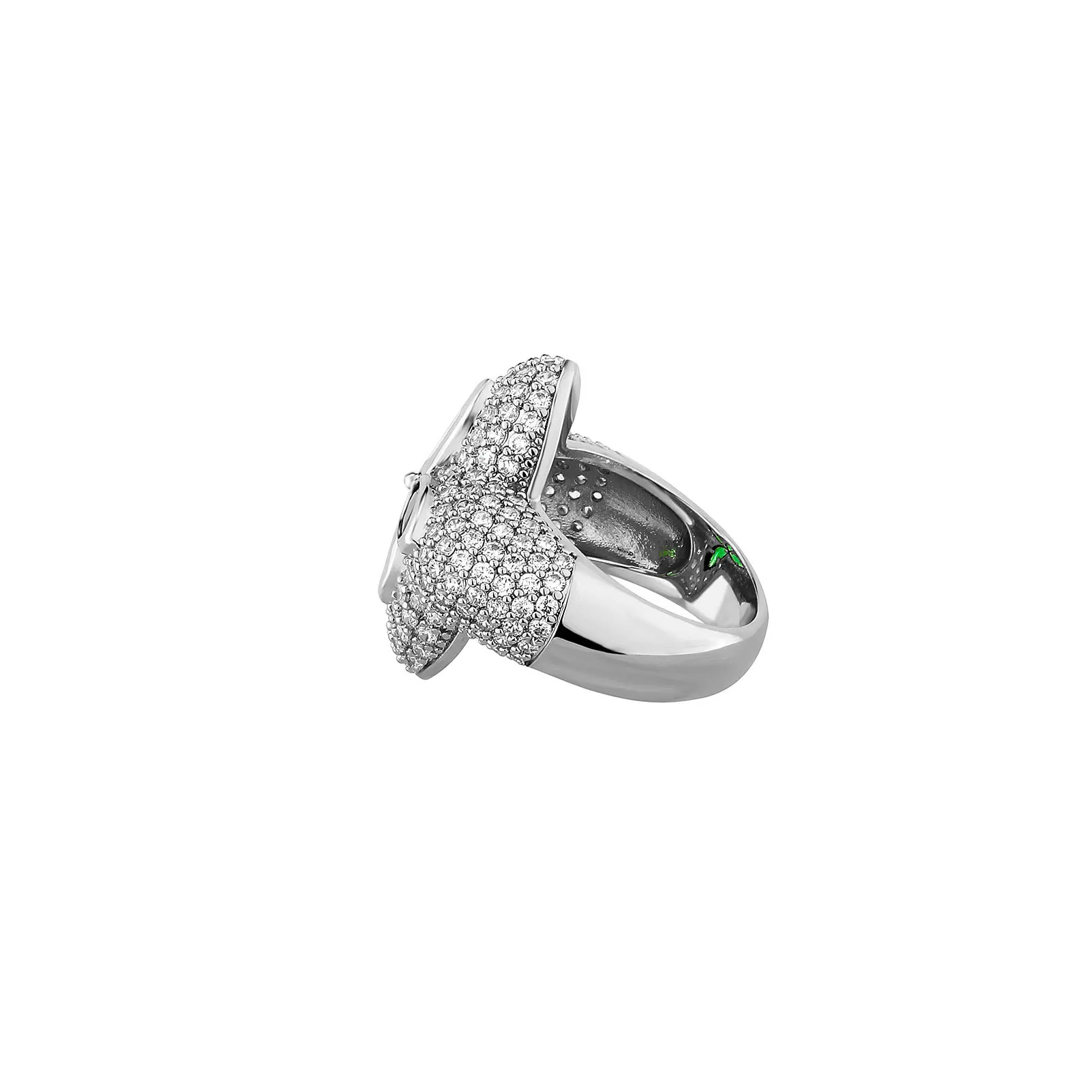 Moissanite Green Full Iced Out Ring For Wedding And Engagement_voghion.com
