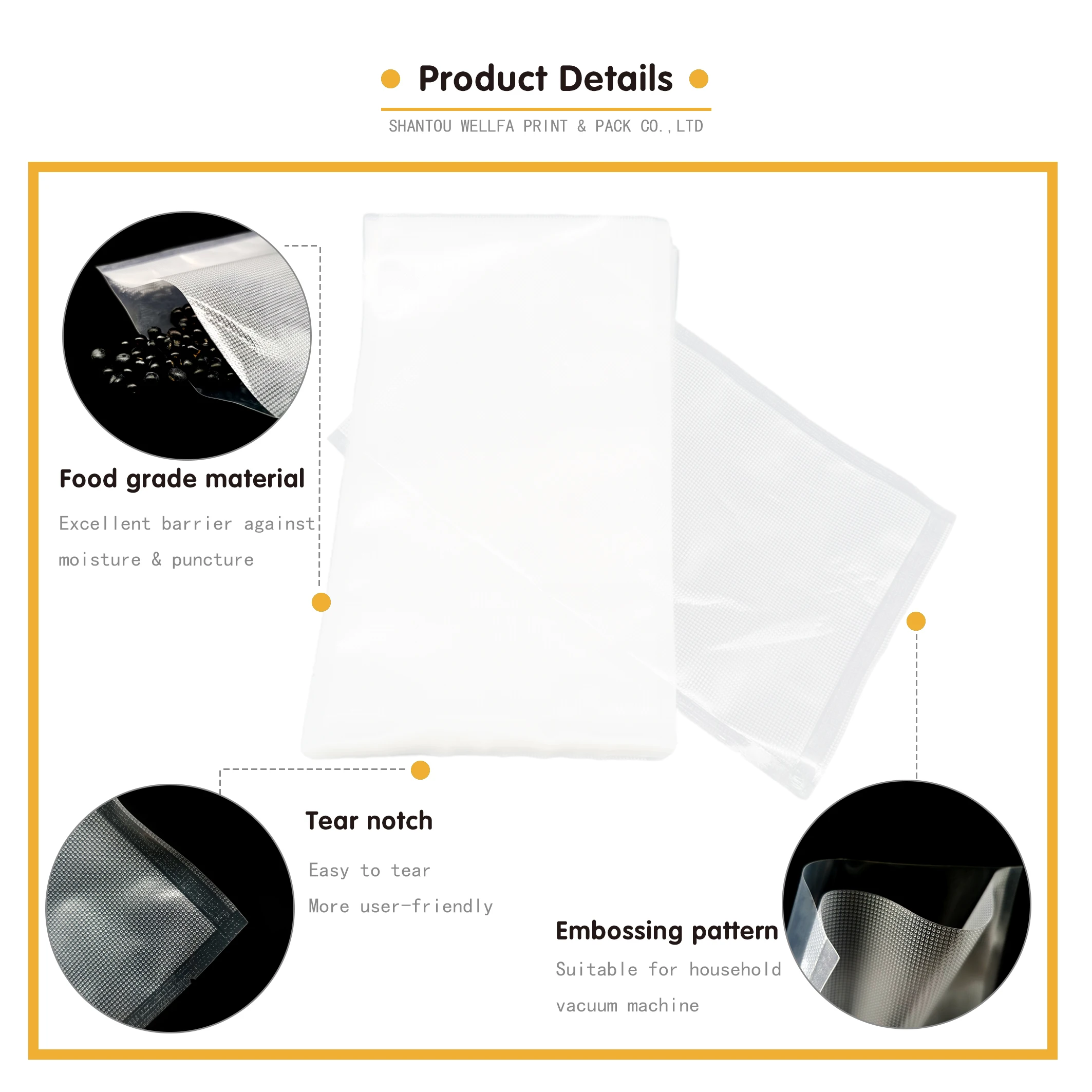 Embossed Vacuum Packaging Bags Nylon Vacuum Seal Packing Bag Buy