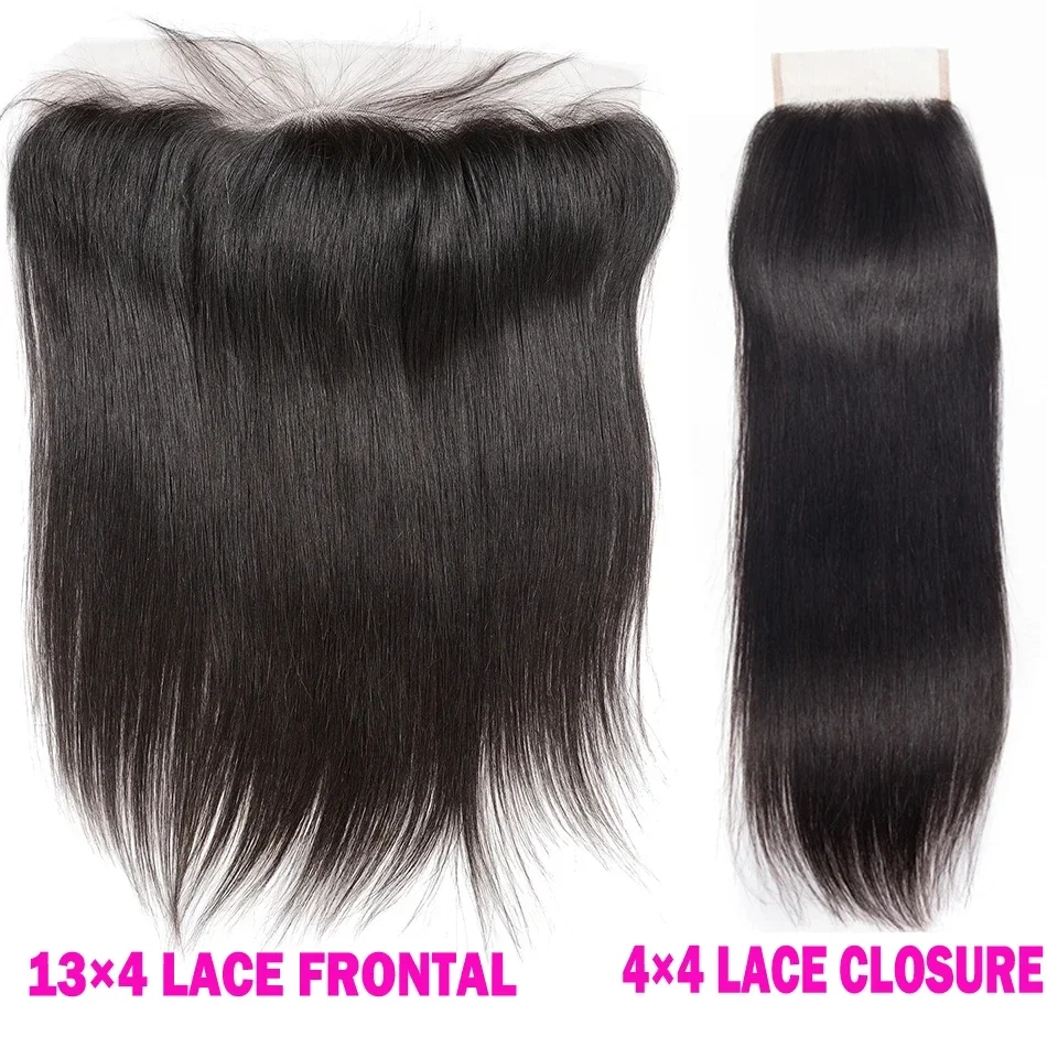 4x4 13x4 Transparent Lace Frontal Lukning Lige Vandbølget Kinky Krøllet Lace Closure 100% Remy Ægte Hår Forplukket_voghion.com