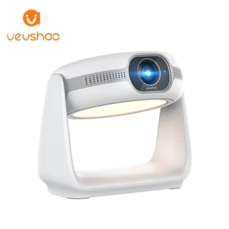 VEVSHAO 2024 New A10 LCD LED WIFI Projector Smart Android Wireless Drop Ship Battery Optional Beamer Desk Light Projector