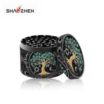 Wholesale 40 50 63mm Zinc Alloy Cigarette Grinder with 4 Layers Tobacco Grinder, Portable Herb Grinder