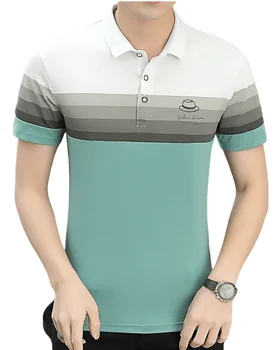Top Quality and Hot Selling Man Fashion Cotton Plain Collar Polo Short Sleeve T-shirt_120#Green