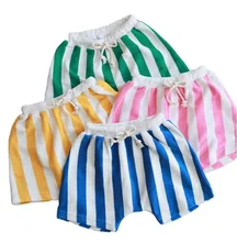 Neutral children's clothing terry towel stripe boys girls kids shorts summer clothes casual beach baby shorts