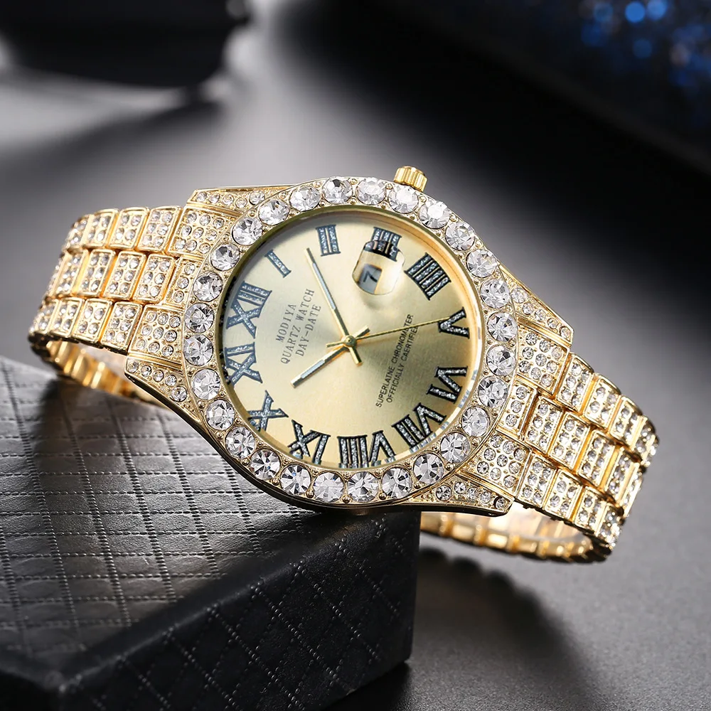 Luxury Unisex Quartz Rhinestone Wristwatch