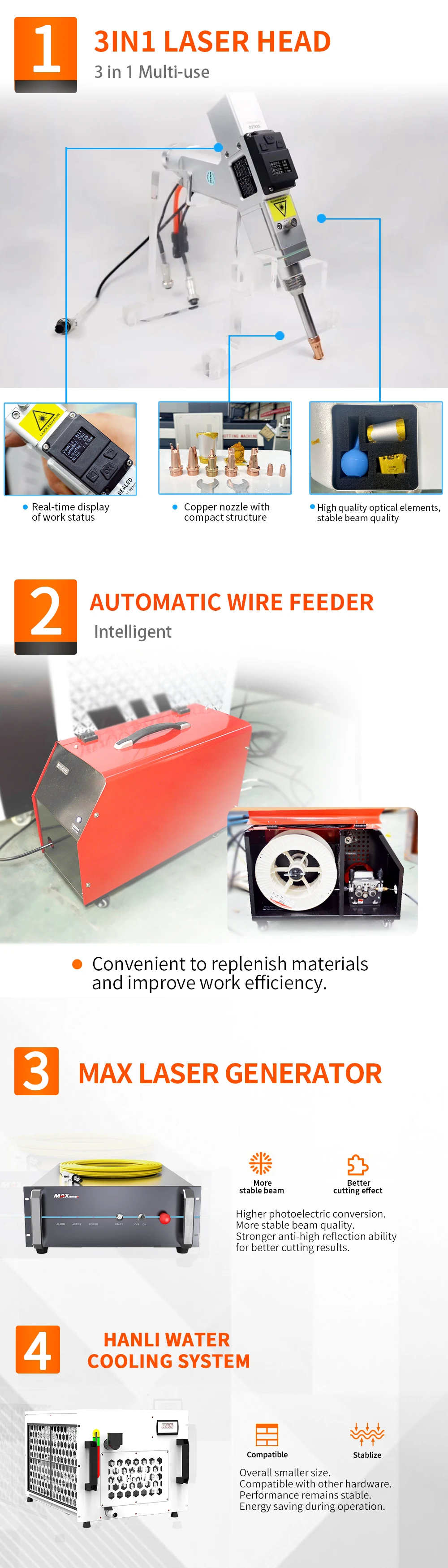 Stainless Steel Weld Seam Laser Cleaner In One Laser Machine For